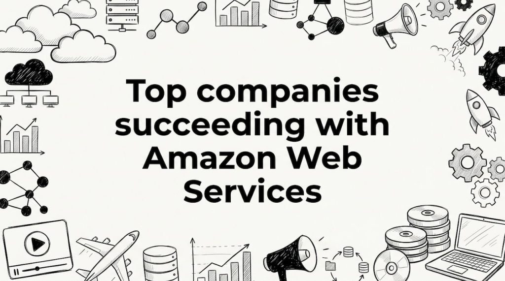Hand-drawn AWS-themed blog title card illustration