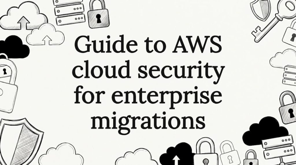 Hand-drawn AWS security cloud title card illustration