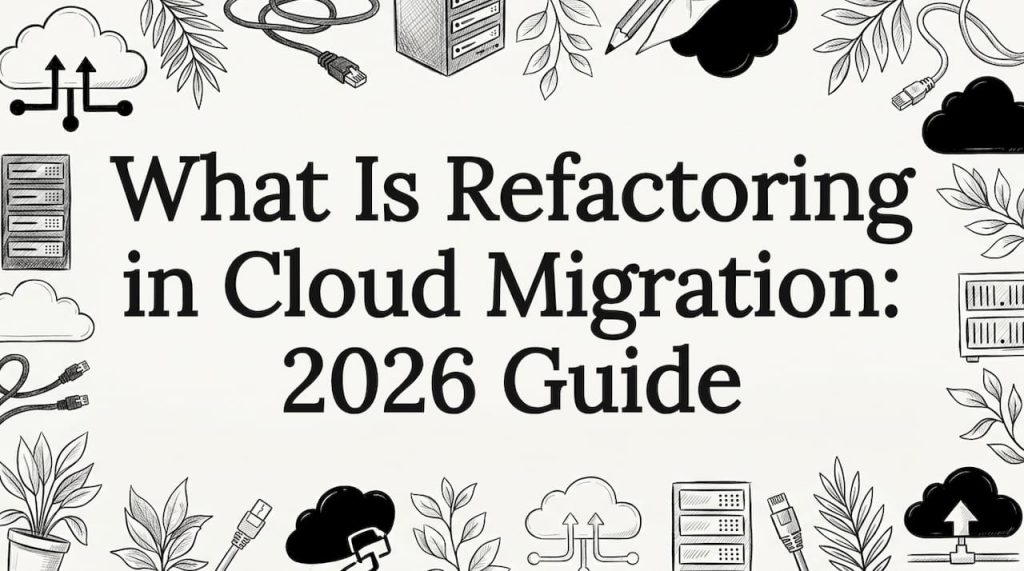 Decorative title card illustration for cloud migration article