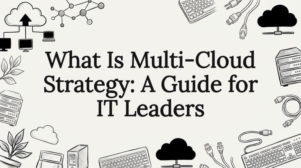 Decorative multi-cloud strategy title card illustration
