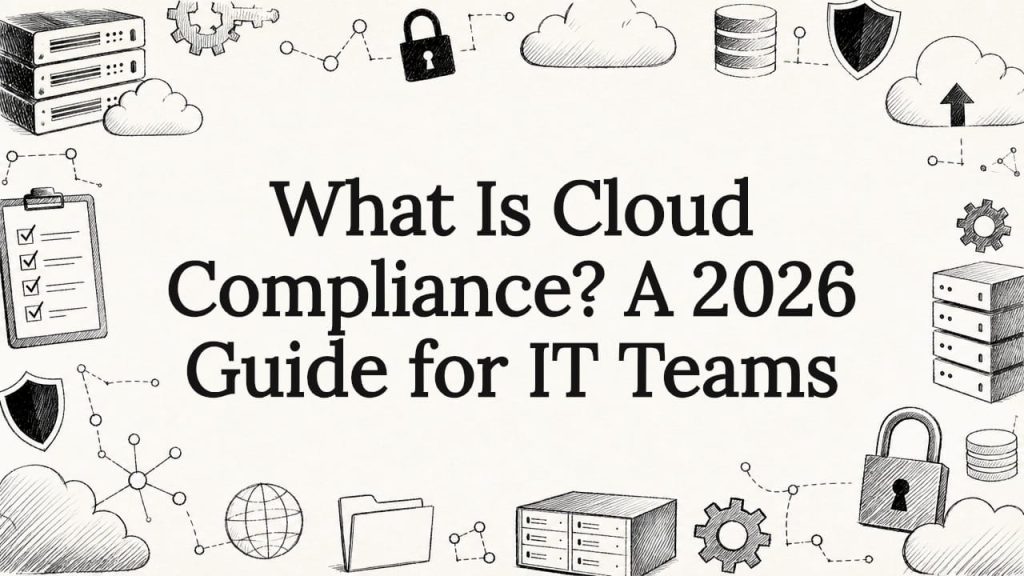 Decorative title card illustration for cloud compliance