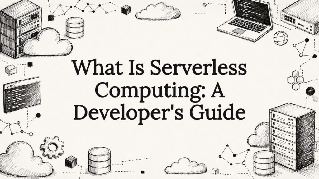 Decorative title card illustration for serverless computing article
