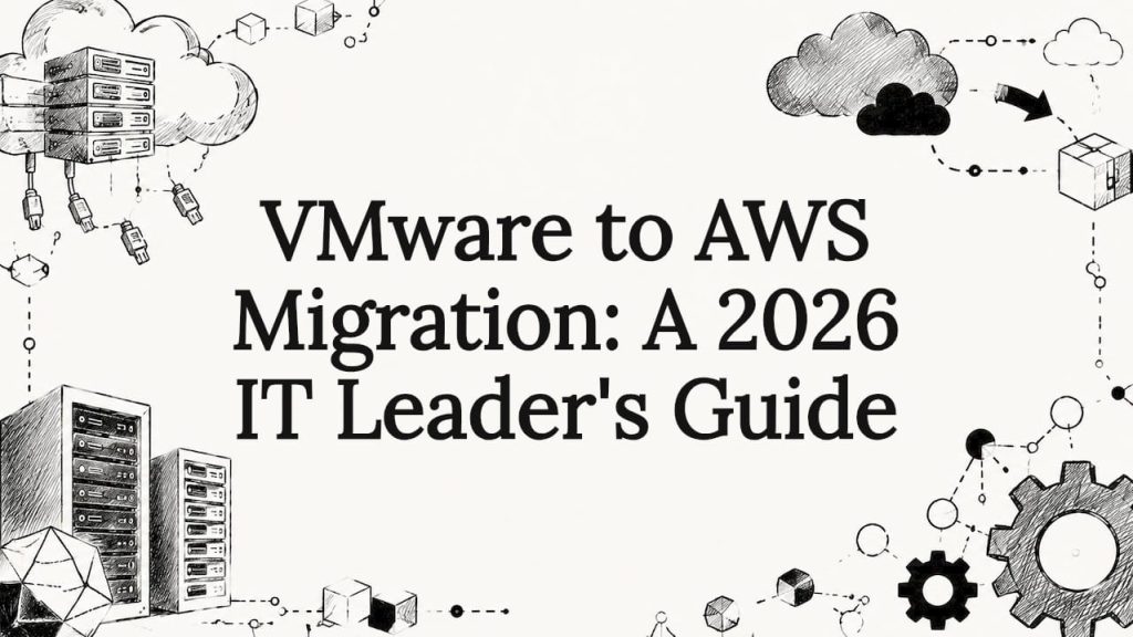 Decorative title card illustration for VMware to AWS migration