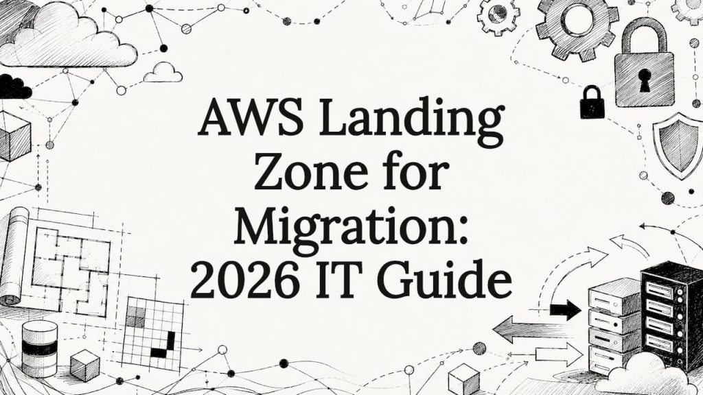 Decorative AWS landing zone title card illustration