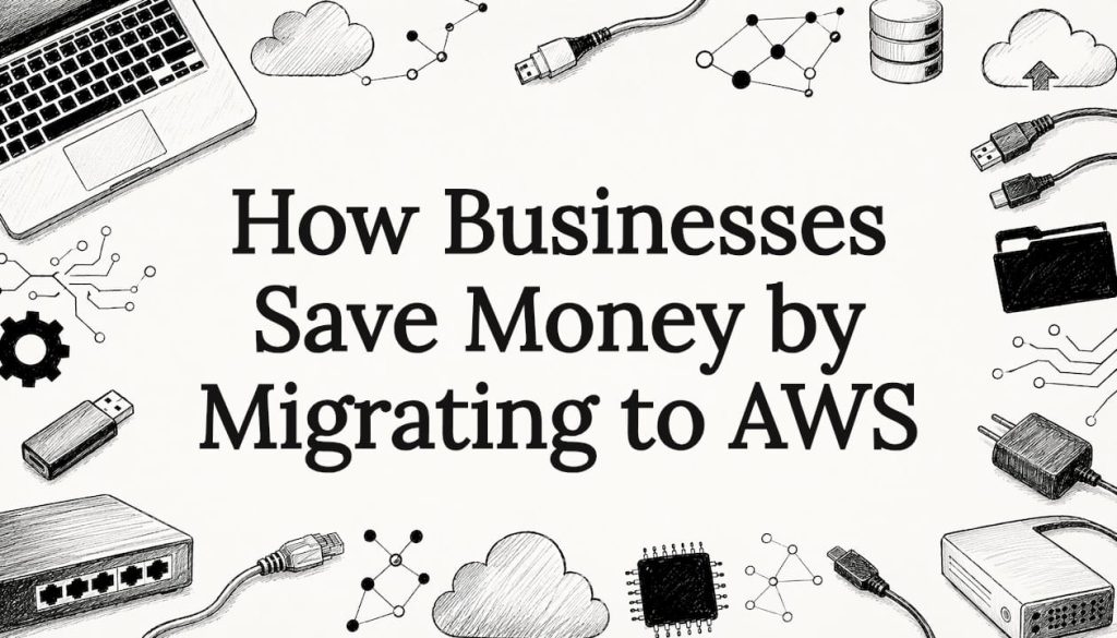 Illustrated blog post title card with technology icons