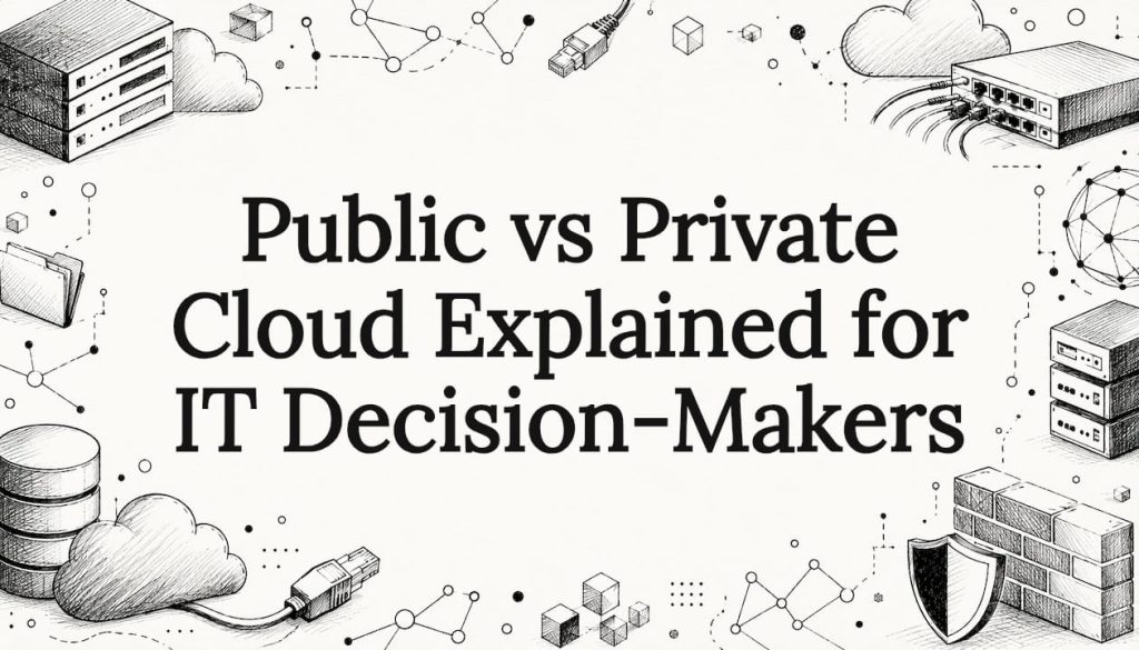 Decorative title card illustration for cloud computing
