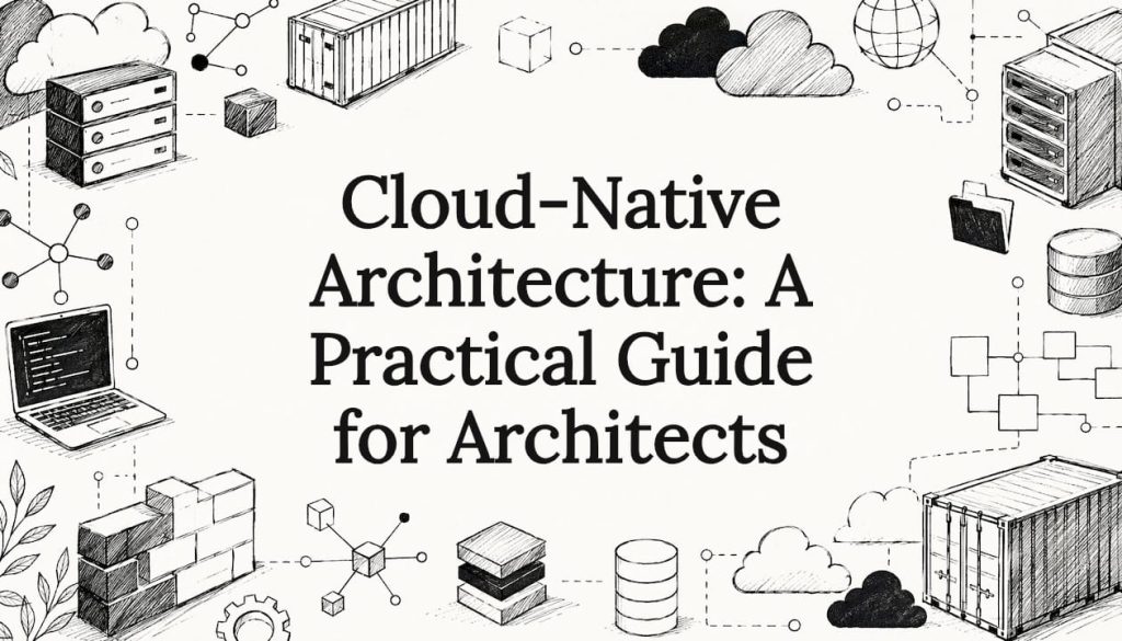 Decorative title card with technical cloud-native icons