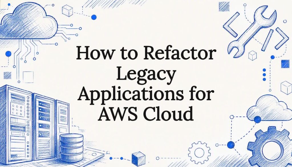 Decorative title card illustration for cloud refactoring article