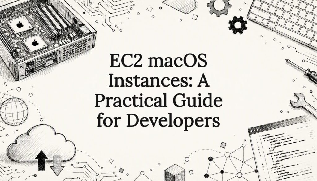 Decorative title card illustration of EC2 macOS cloud theme