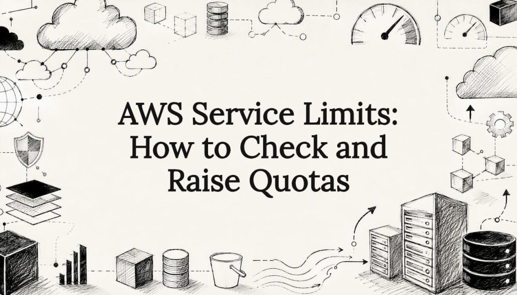 Decorative AWS service limits title card illustration