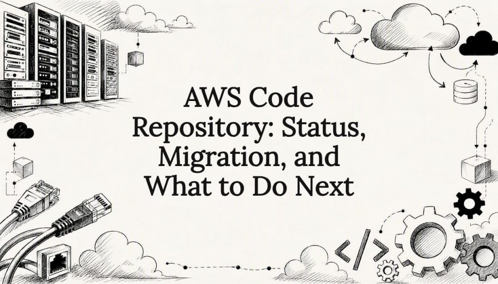 Decorative title card with cloud migration and code icons