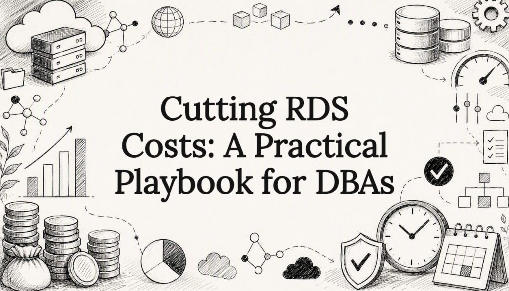 Decorative cloud cost optimization title card illustration
