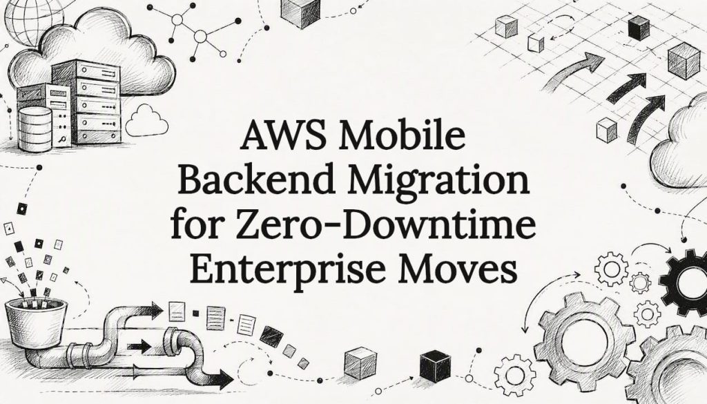 Decorative title card illustration for AWS migration article