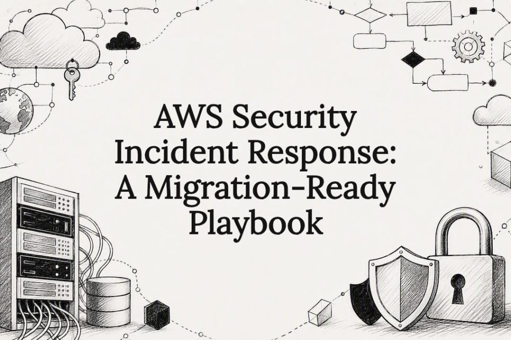 Decorative AWS security incident response title card illustration